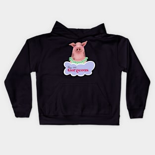 Cute pig sticker Kids Hoodie